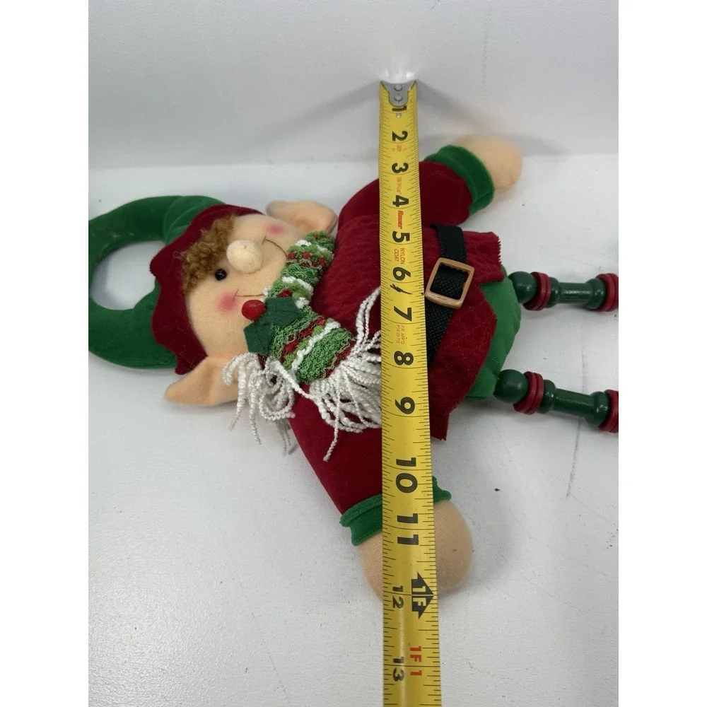 Christmas ELF Plush‎ Toy Door Hanger Red/Green , Felt,  COLLECTIBLE 22